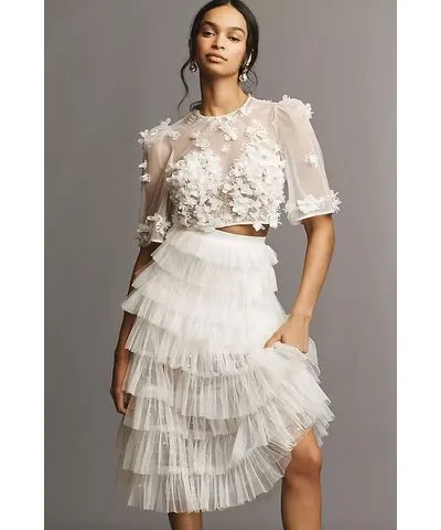 Helsi Brady Ruffled Tulle Midi Skirt