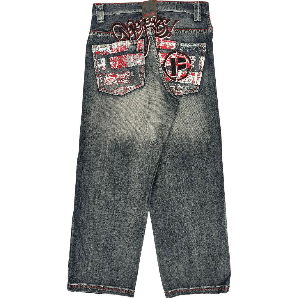 Hip Hop Pepe Jeans Painted Denim Jeans - 32W 30L - Black Cotton