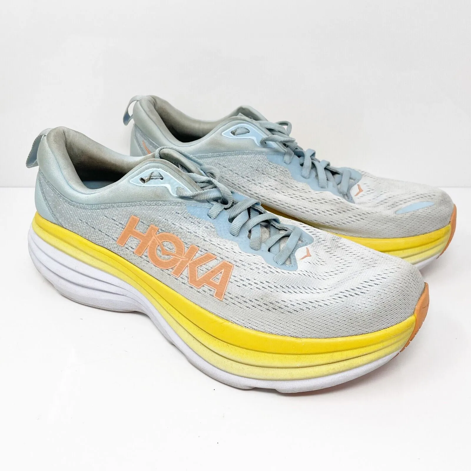 Hoka One One Womens Bondi 8 1127952 SSCA Blue Running Shoes Sneakers Size 11 B