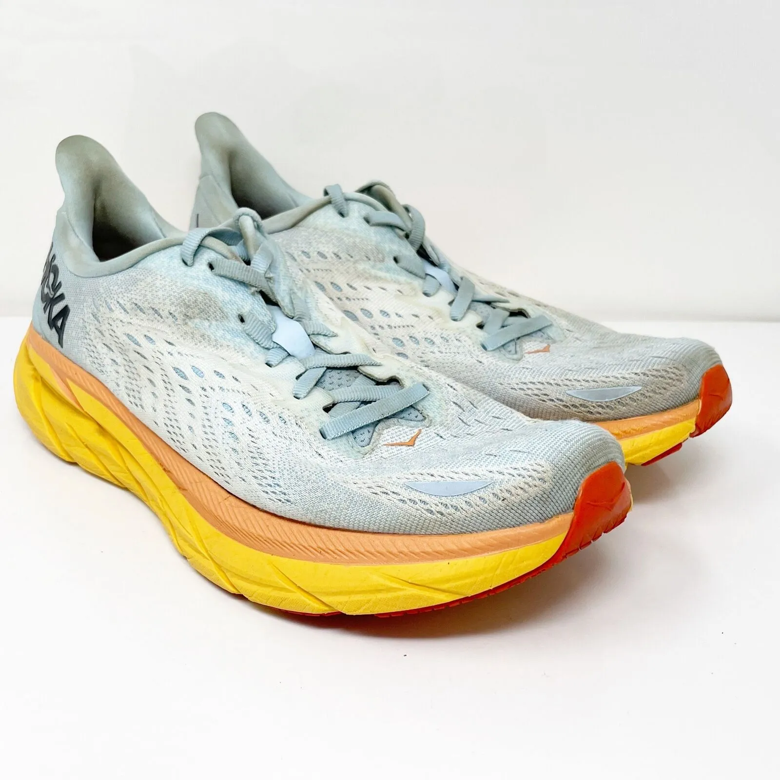 Hoka One One Womens Clifton 8 1119394 SSIF Blue Running Shoes Sneakers Size 9 B