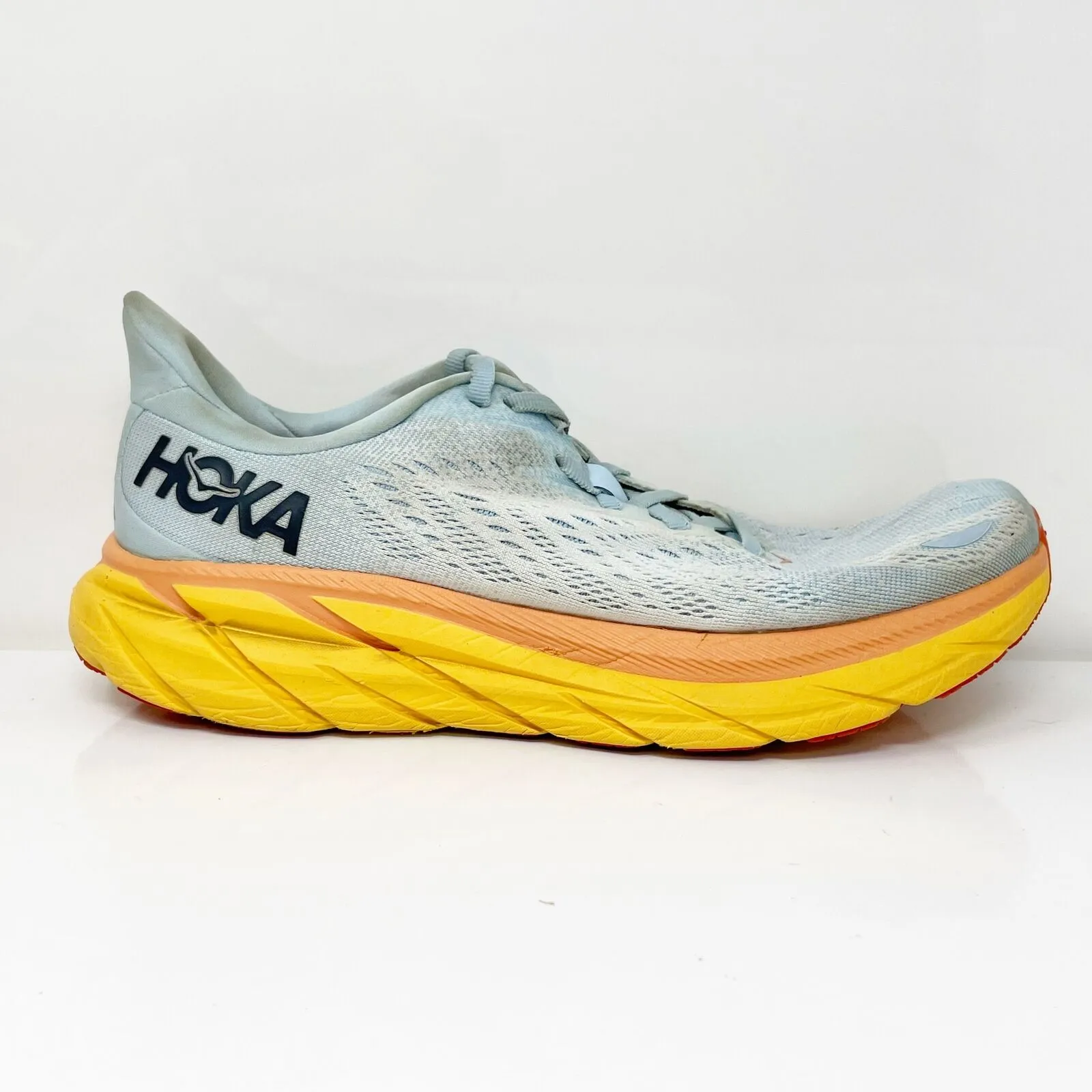 Hoka One One Womens Clifton 8 1119394 SSIF Blue Running Shoes Sneakers Size 9 B