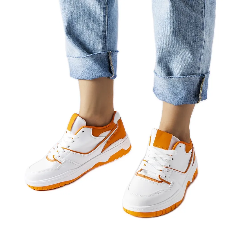 Inna White and orange Barrette sneakers