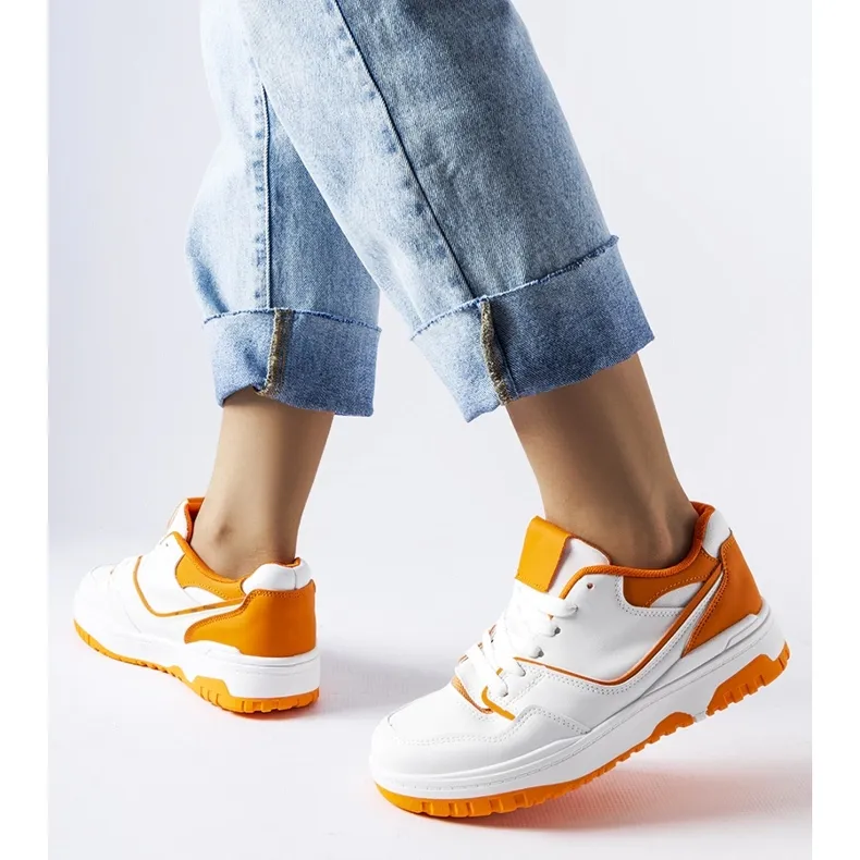 Inna White and orange Barrette sneakers