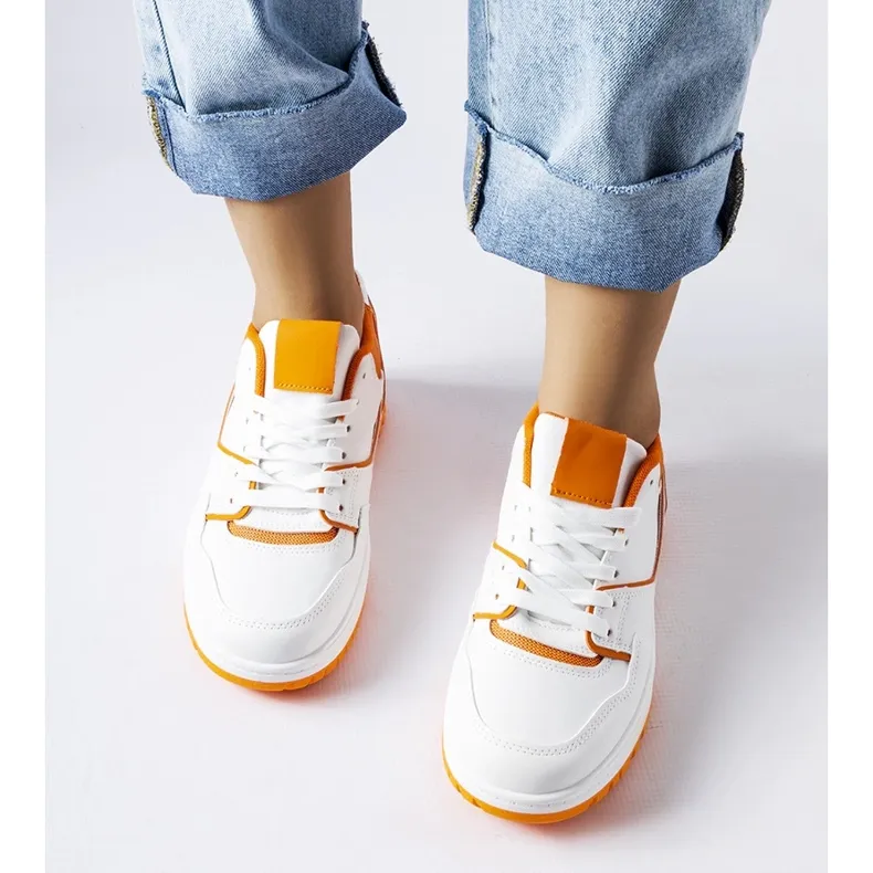 Inna White and orange Barrette sneakers