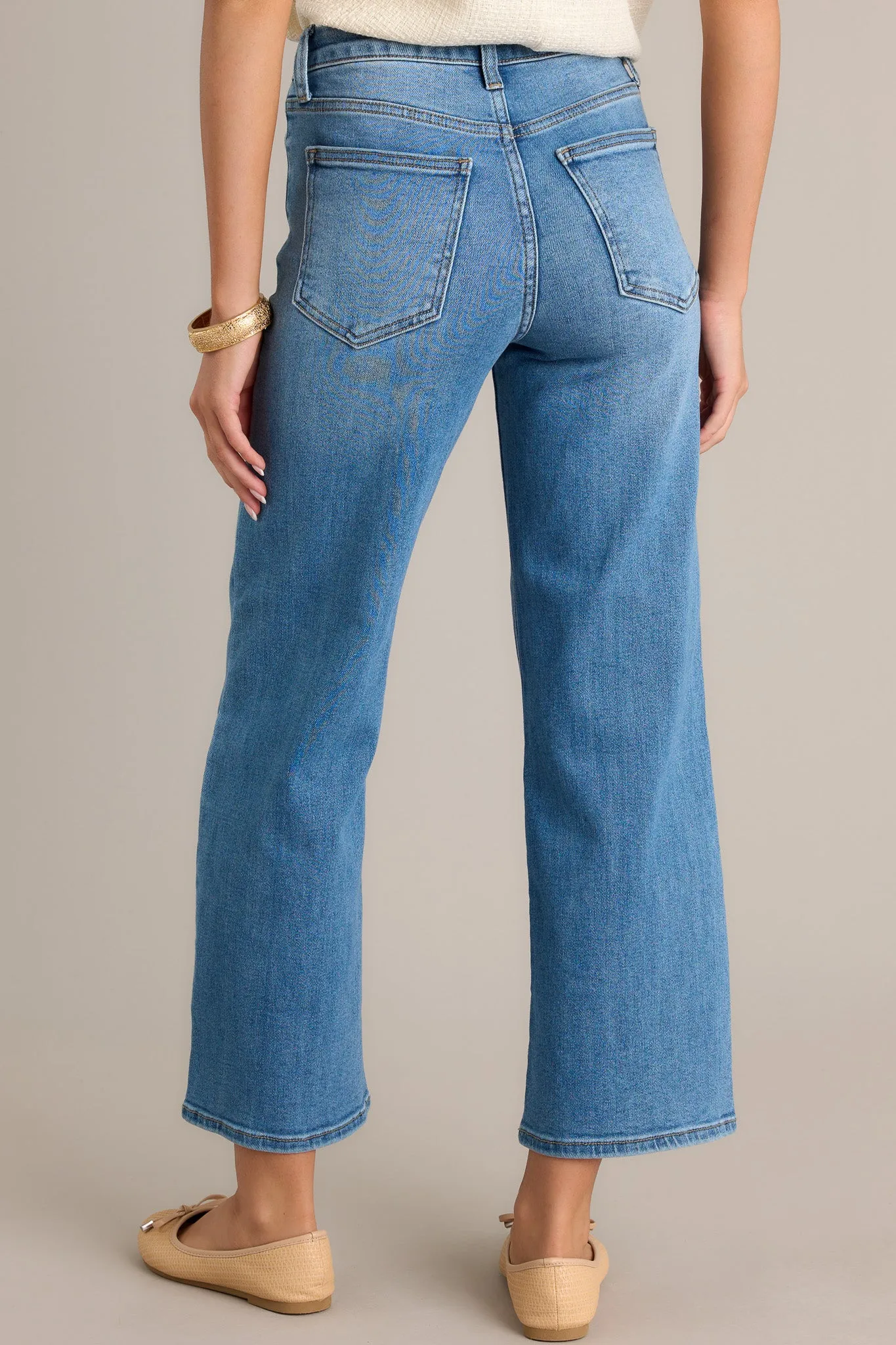 Into The Clouds Medium Wash Cropped Wide Leg Jeans (RESTOCK ETA JANUARY)