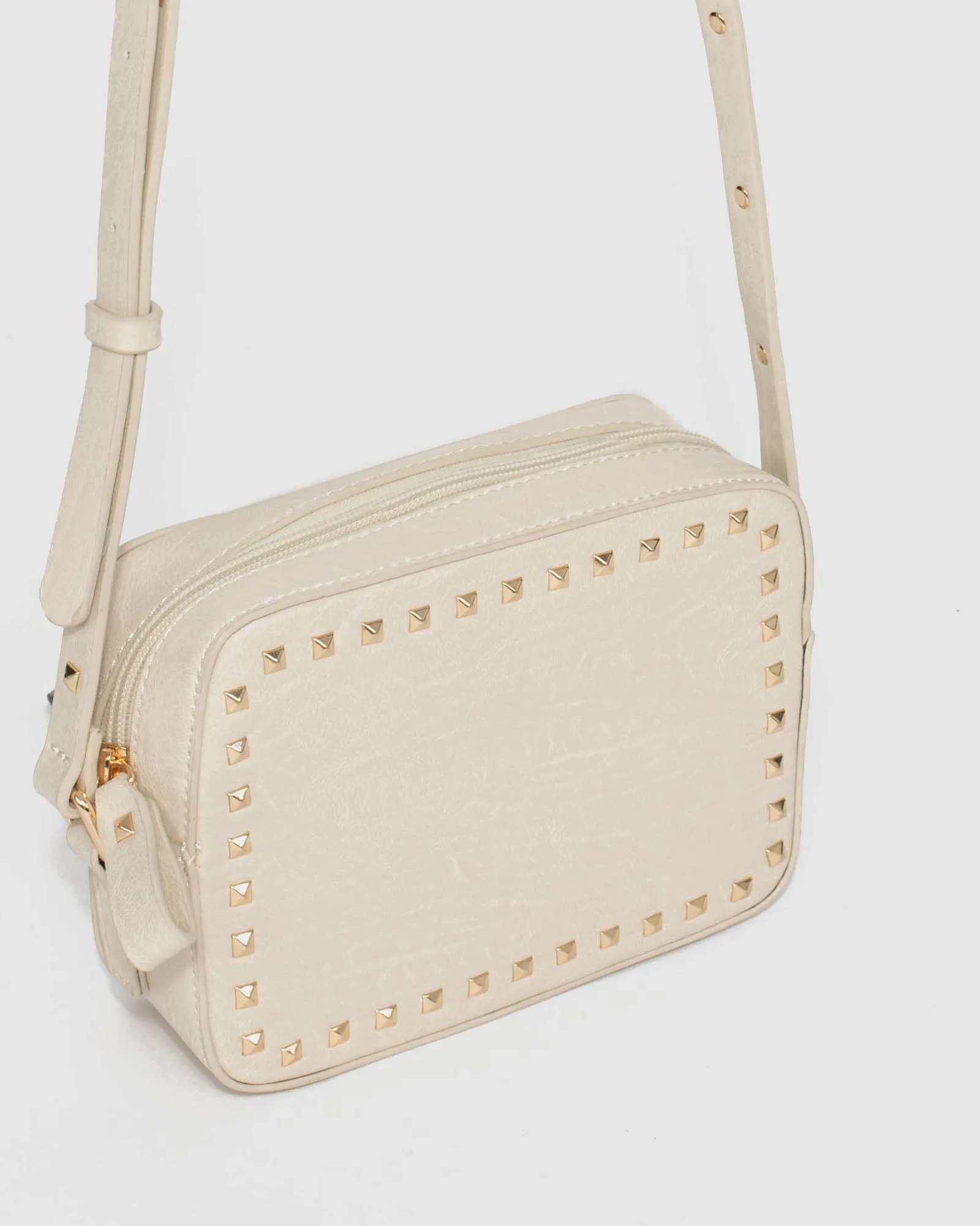 Ivory Chloe Stud Crossbody Bag