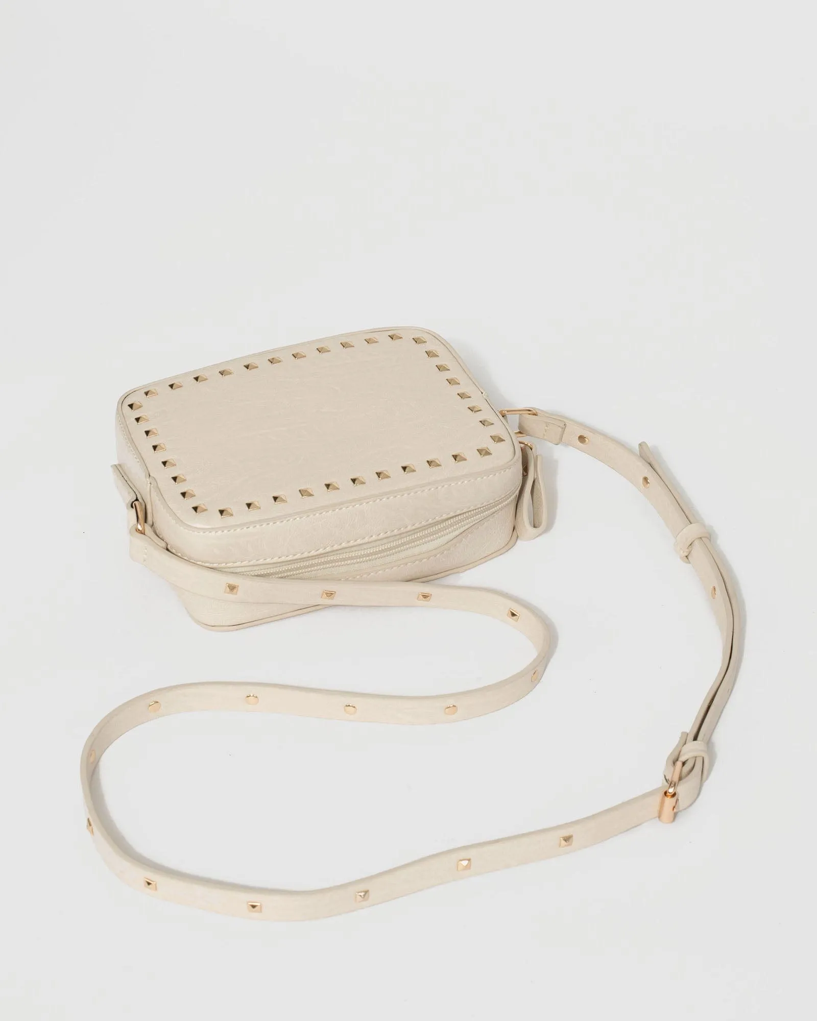 Ivory Chloe Stud Crossbody Bag