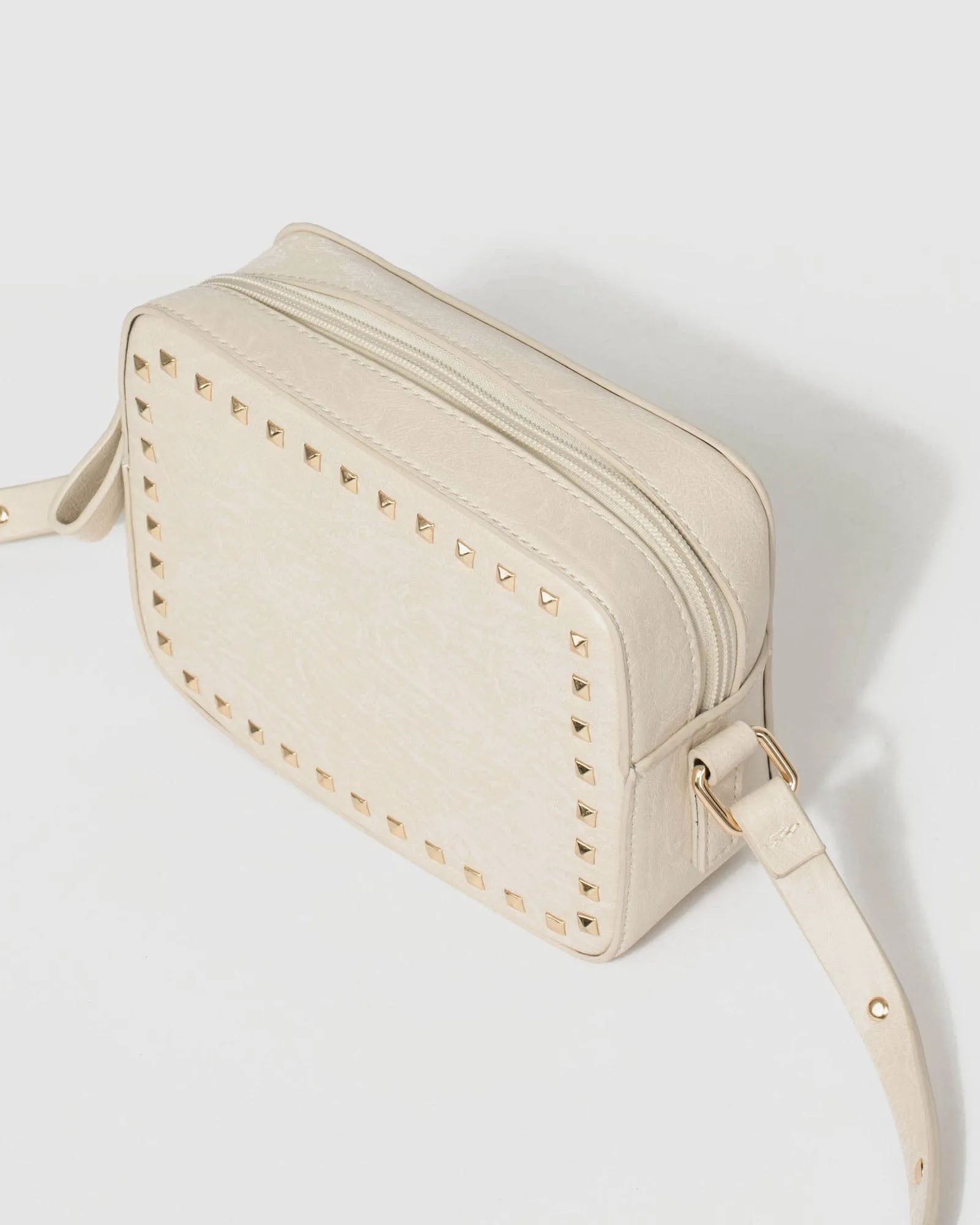 Ivory Chloe Stud Crossbody Bag