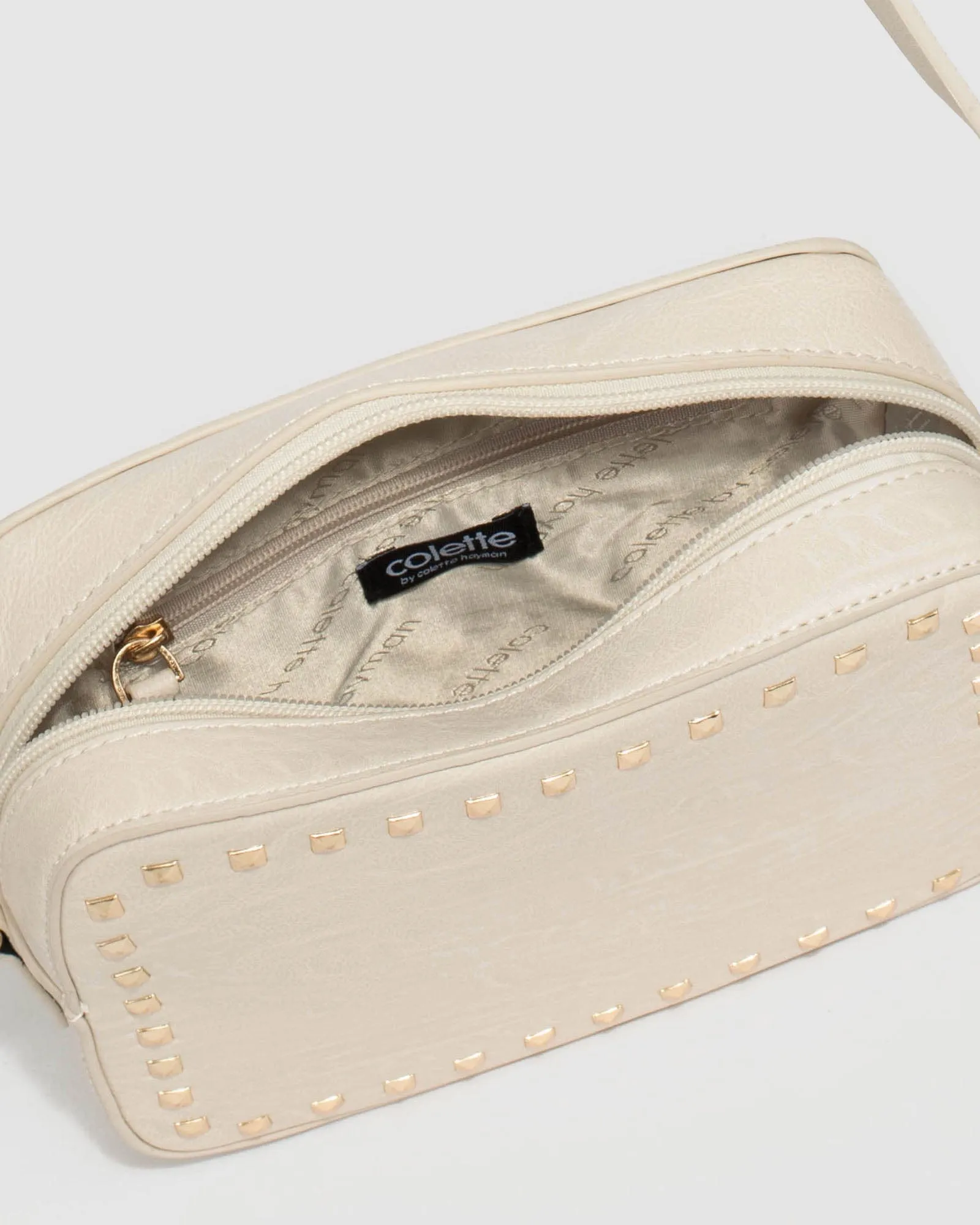 Ivory Chloe Stud Crossbody Bag