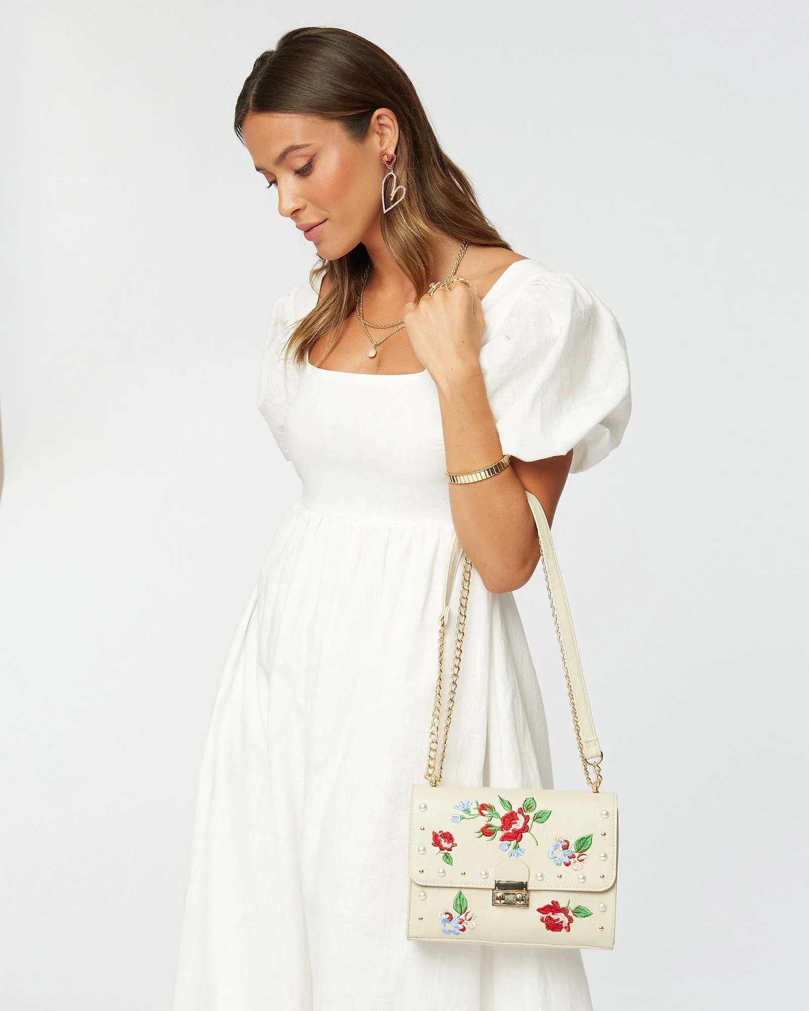 Ivory Paula Lock Crossbody Bag