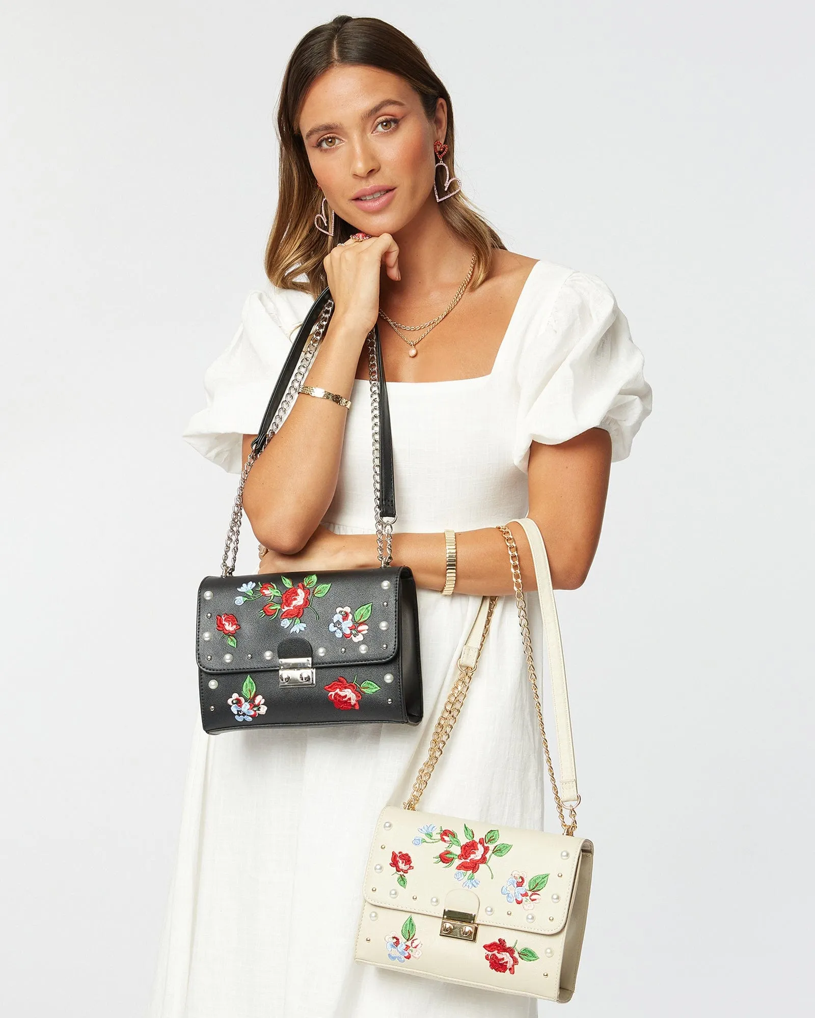 Ivory Paula Lock Crossbody Bag