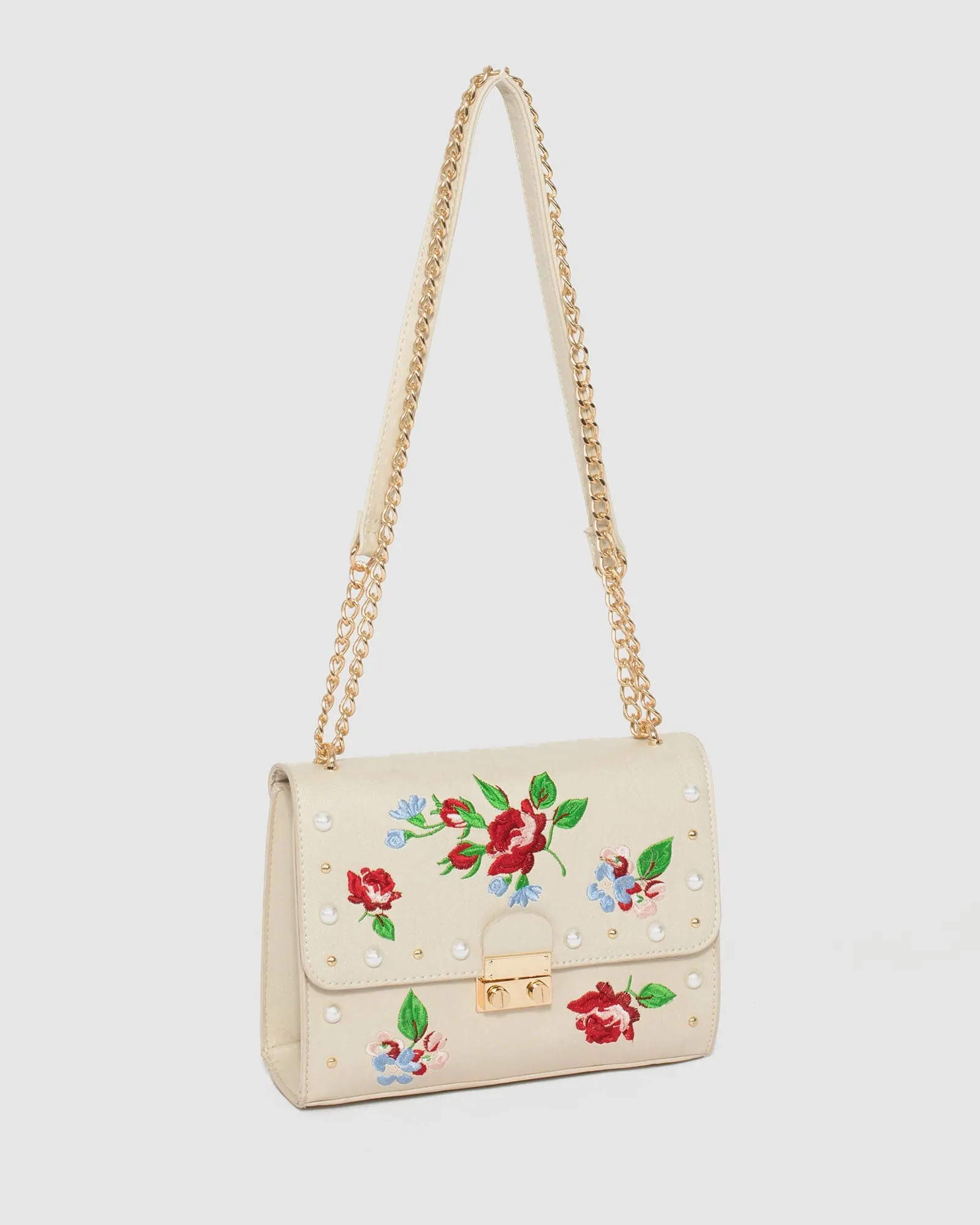 Ivory Paula Lock Crossbody Bag