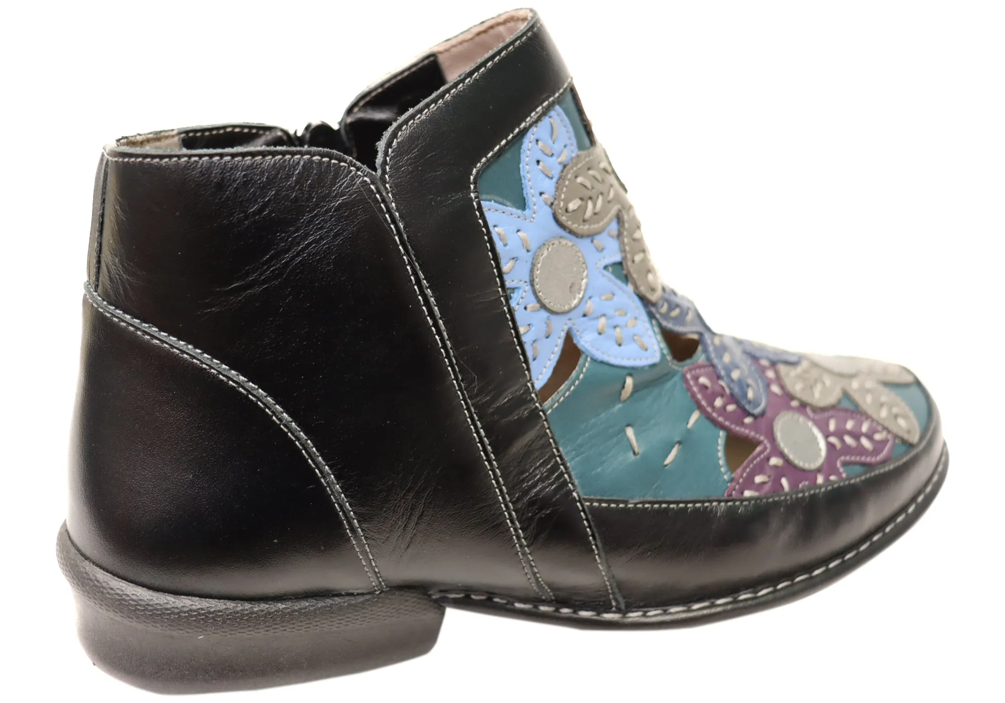 J Gean Tania Womens Comfortable Leather Ankle Boots Made In Brazil