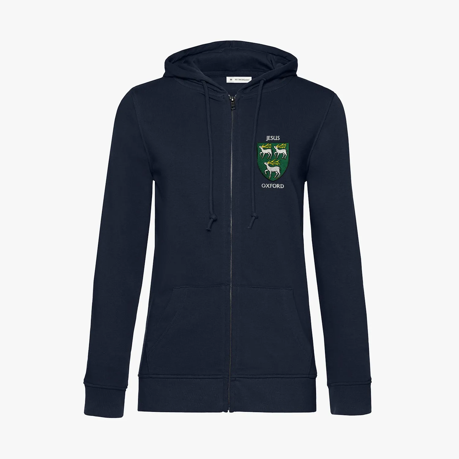 Jesus College Ladies Organic Embroidered Zip Hoodie