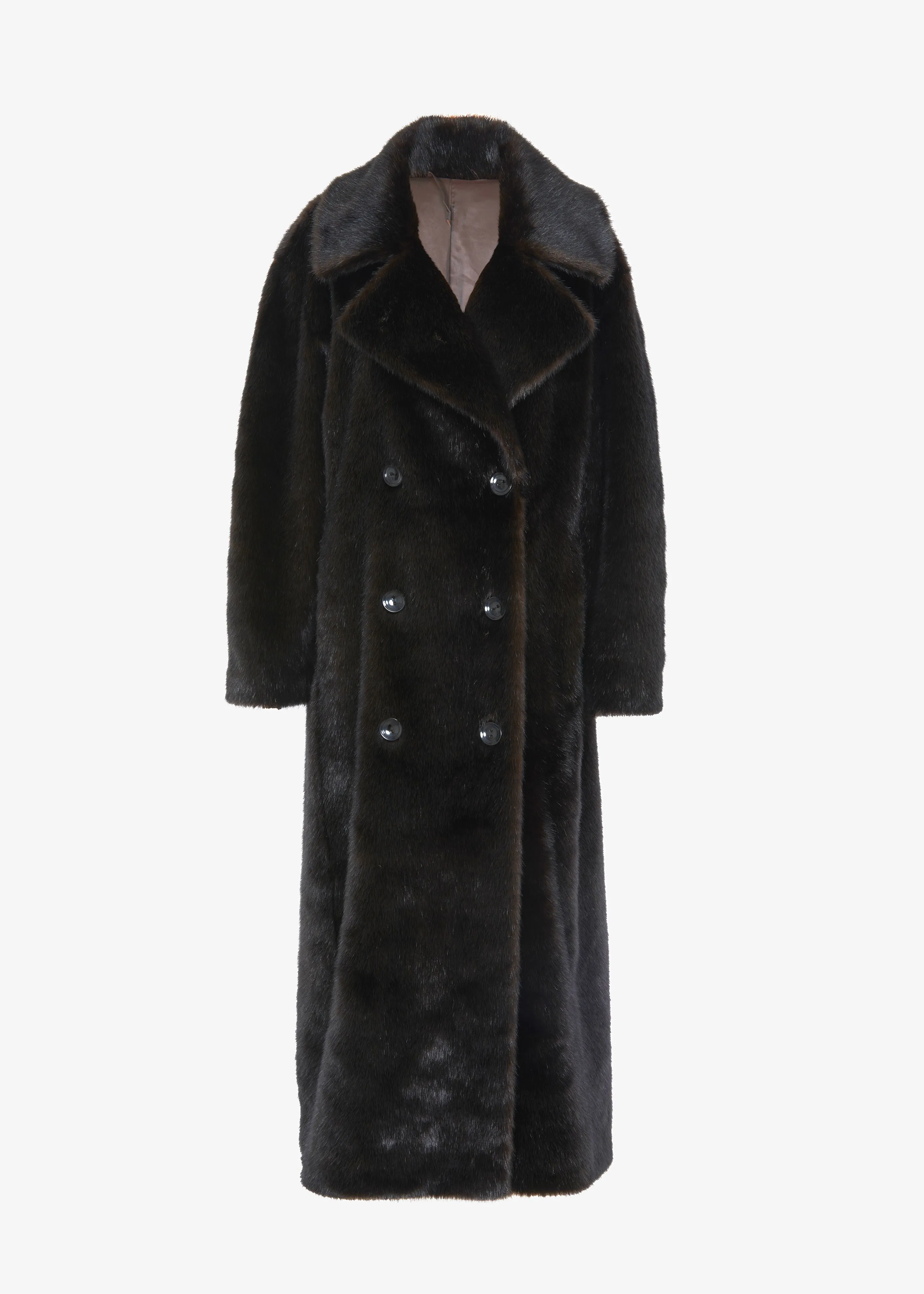 Joni Faux Fur Coat - Dark Espresso