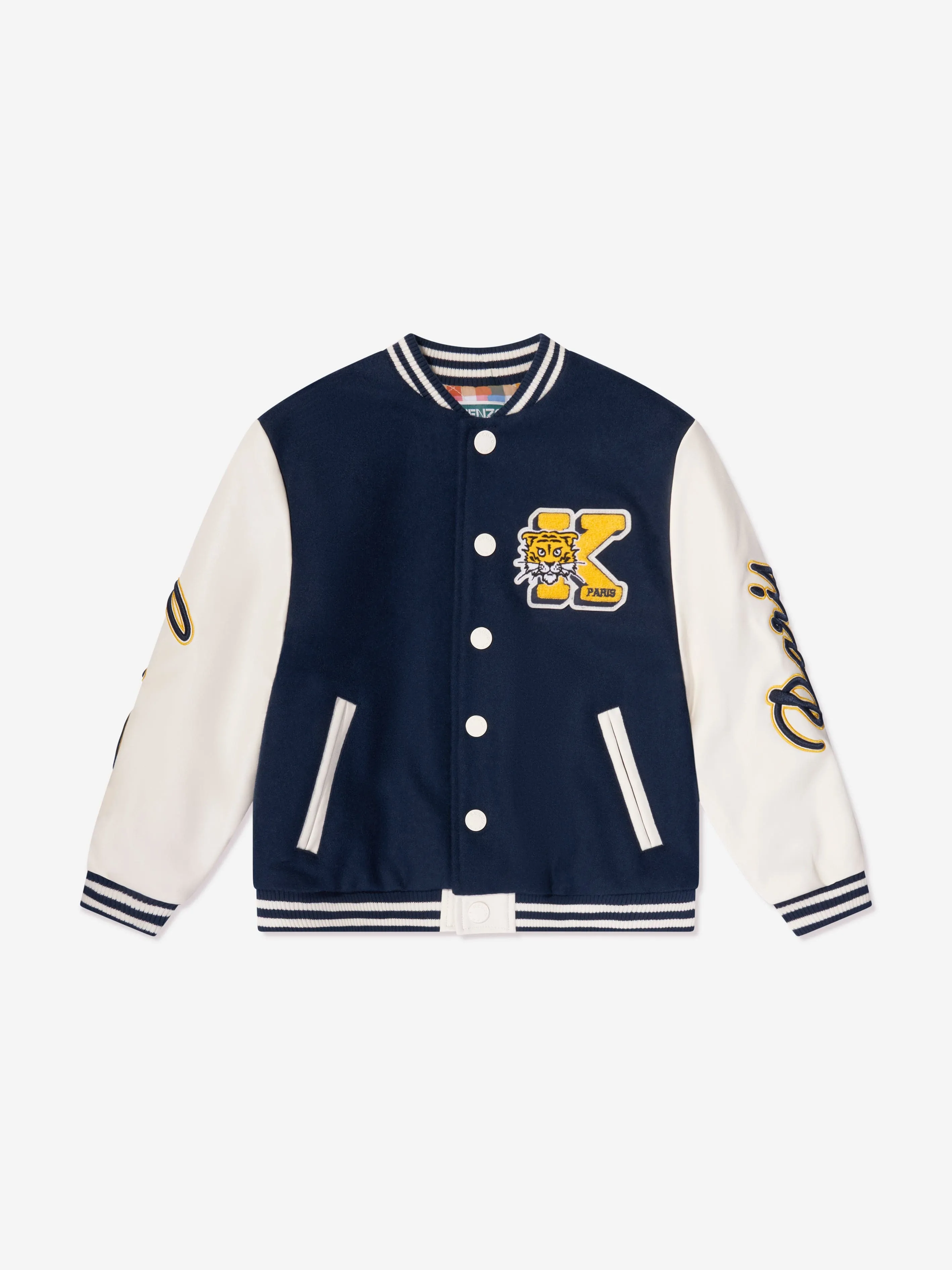 KENZO Boys Varsity Bomber Jacket in Navy