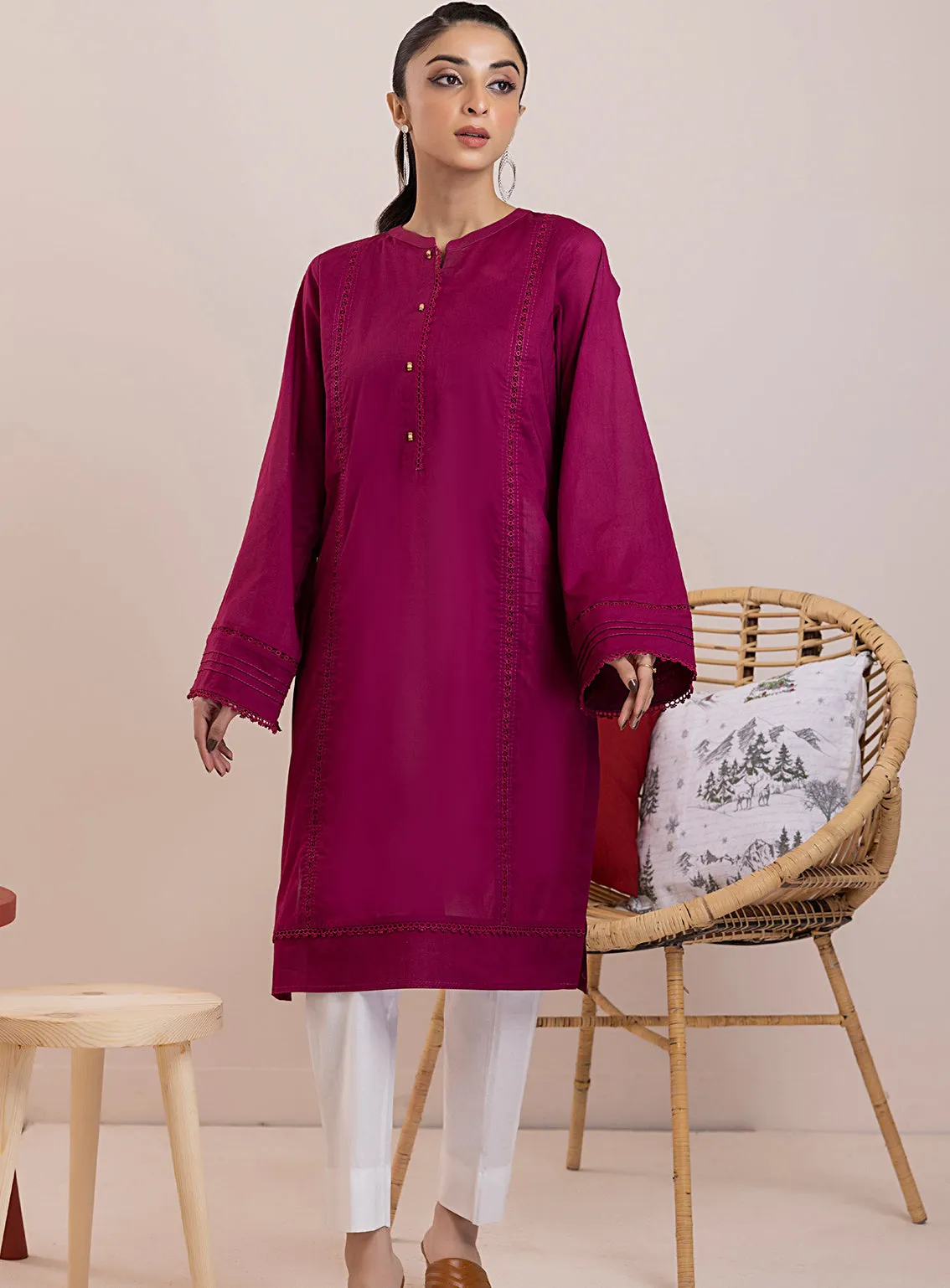 Lakhany By LSM Lace Work Dobby Kurti - LG-SS-0110