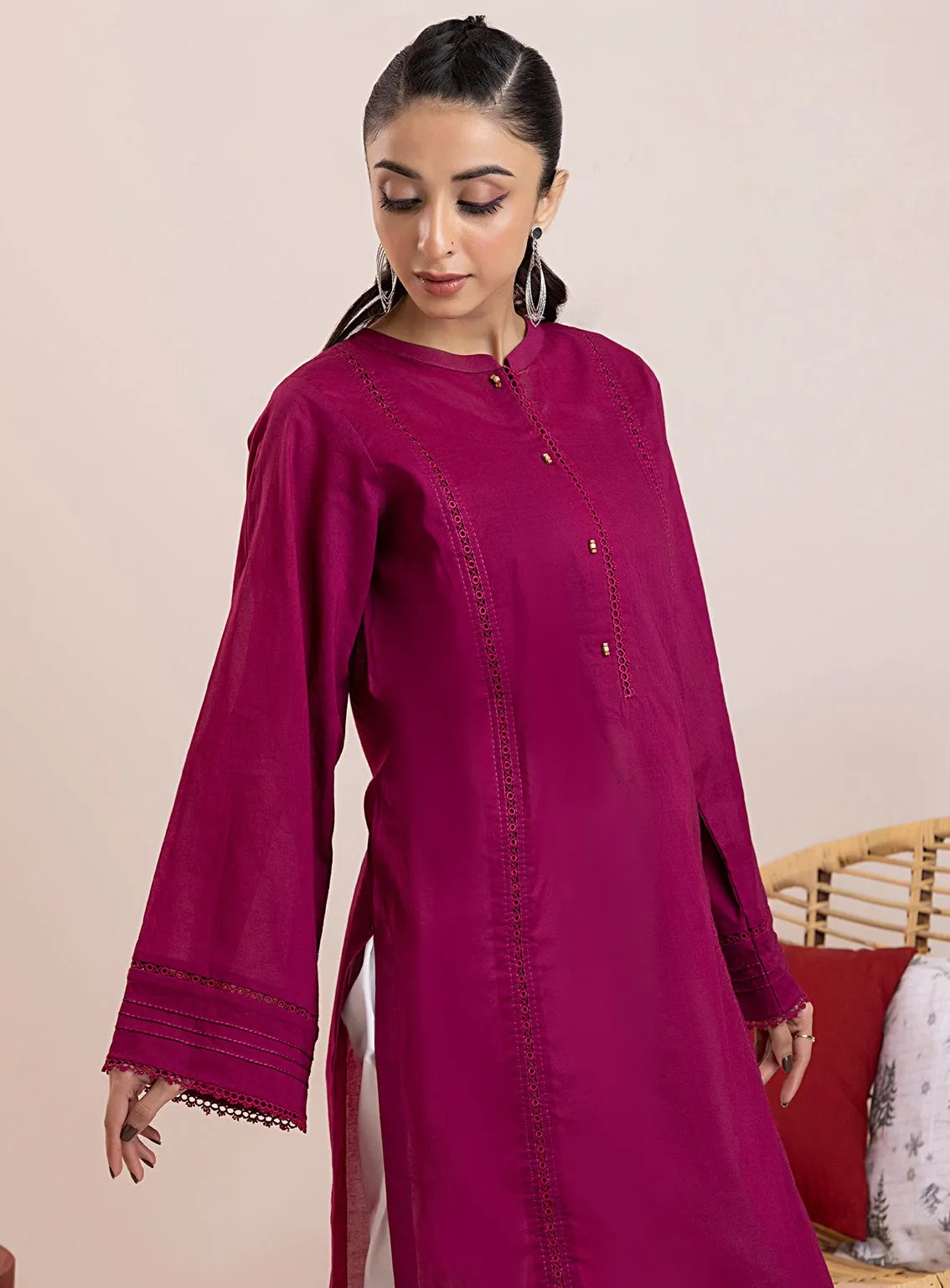 Lakhany By LSM Lace Work Dobby Kurti - LG-SS-0110