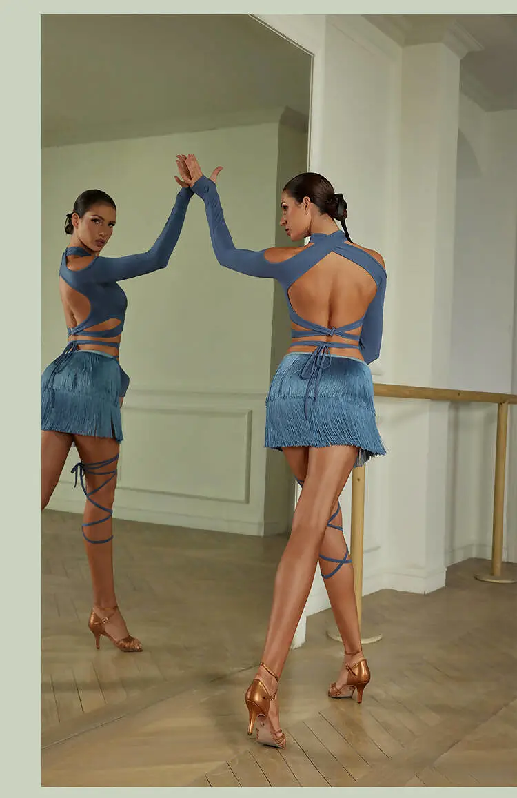 Latin Fantasy Dancewear | Blue/Black | 23115