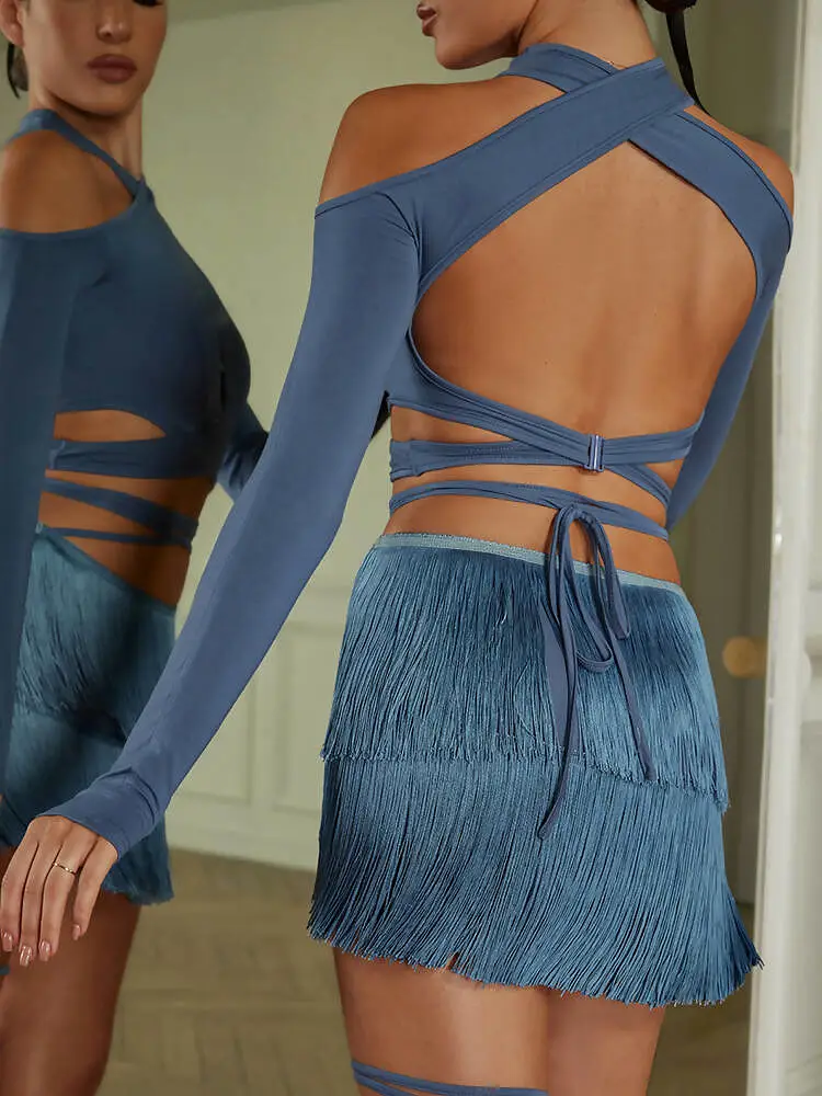 Latin Fantasy Dancewear | Blue/Black | 23115