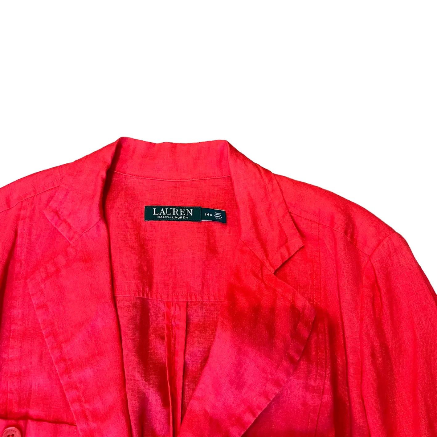 Lauren By Ralph Lauren Red Linen Jacket