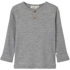 Lil'Atelier Grey Melange Fable Wool Blouse