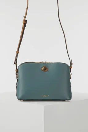 Luella Grey Julianna Zip Top Crossbody Bag Airforce Blue/Tan