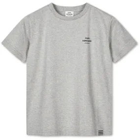 Mads Nrgaard Light Grey Melange Printed Tee Thorlino Tee