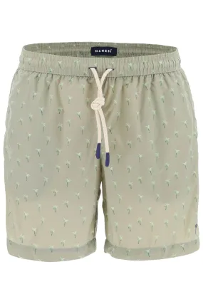 Manebi Printed Swim Trunks   Green