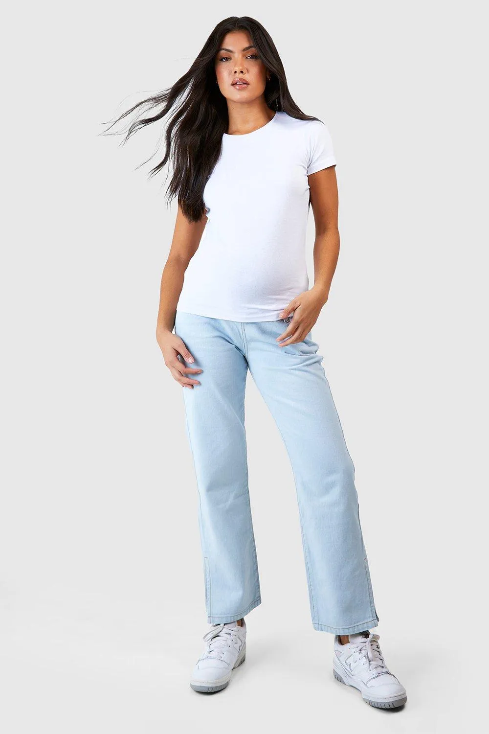 Maternity Over Bump Split Straight Leg Jeans