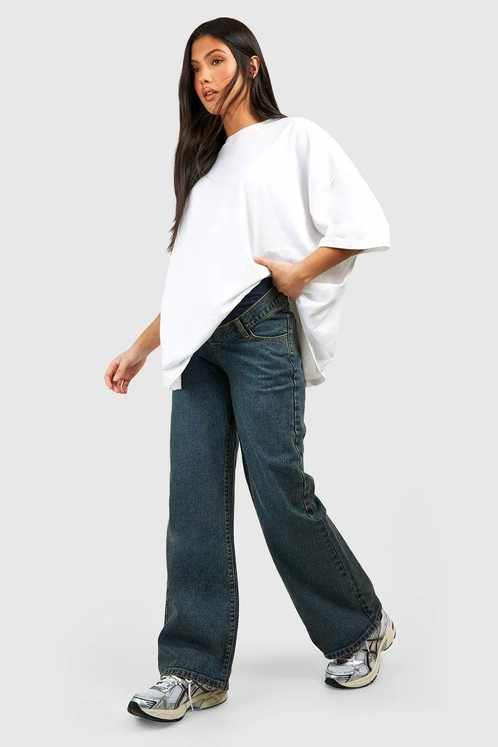 Maternity Over Bump Wide Leg Jeans