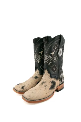 Men's Cowhide Square Toe Cowboy Boots Size 7.5 Box CM18 FINAL SALE