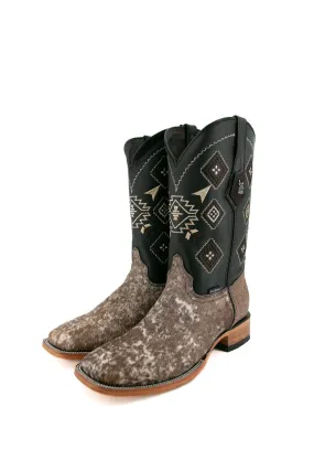 Men's Cowhide Square Toe Cowboy Boots Size 9 Box CM24 FINAL SALE