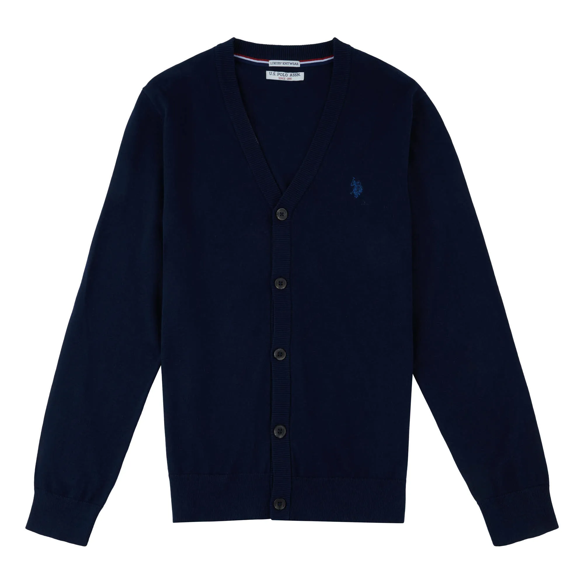 Mens Knitted Cardigan in Navy Blue