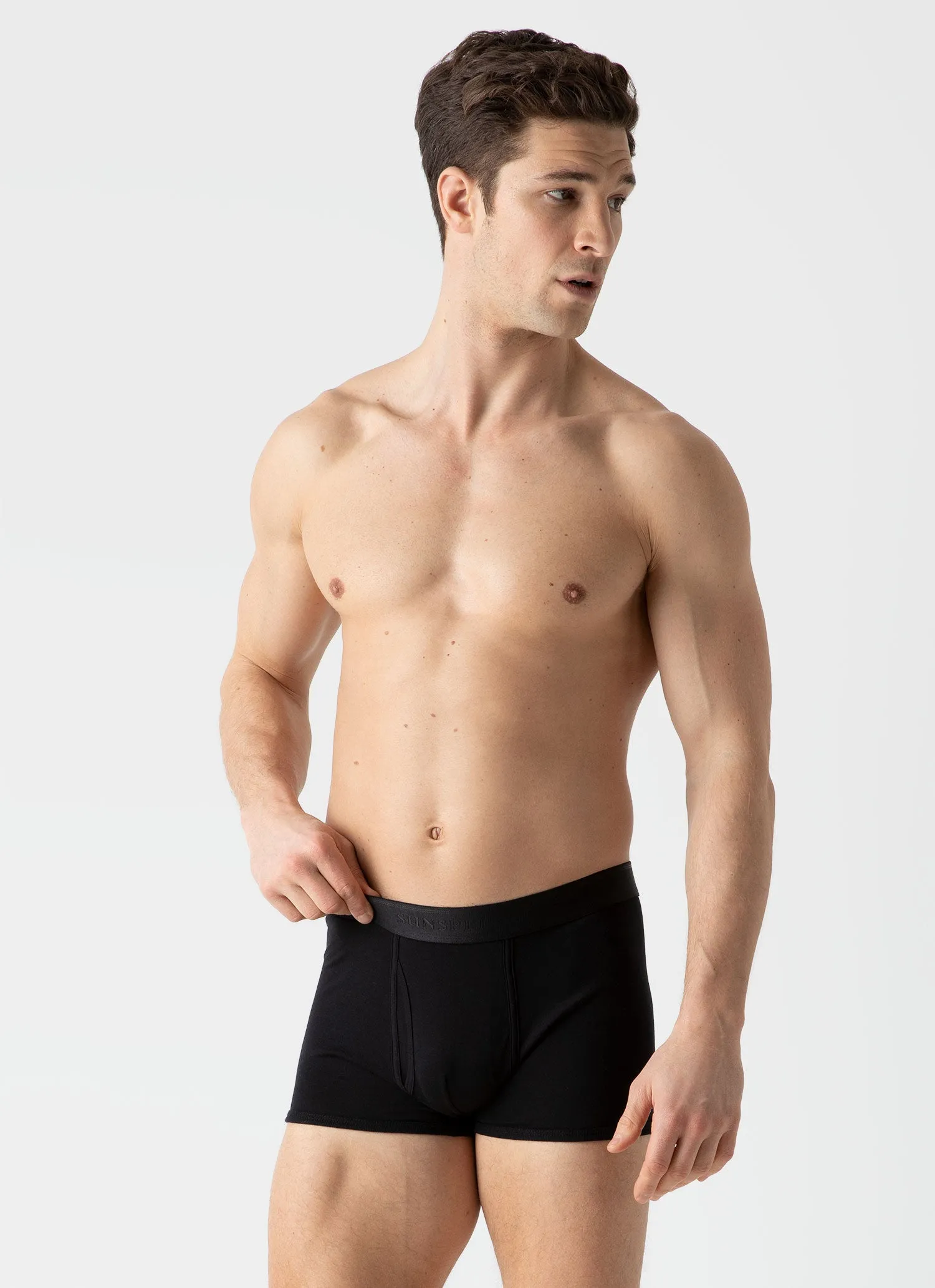 Men's Superfine Cotton Trunks in Black