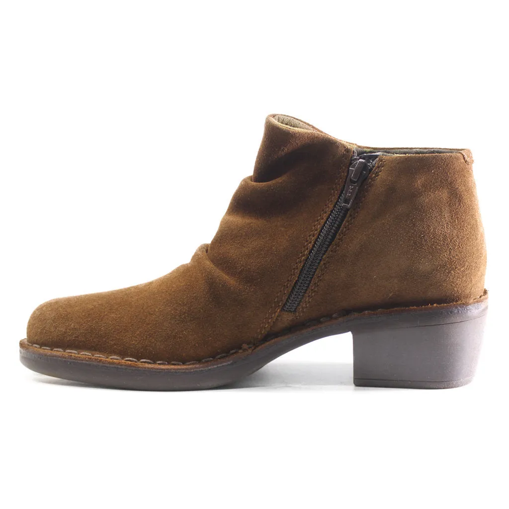 Merk093Fly Suede Leather Women's Zip Up Ankle Boots