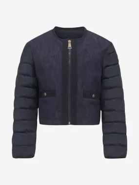 Moncler Enfant Girls Down Padded Nubia Jacket in Navy