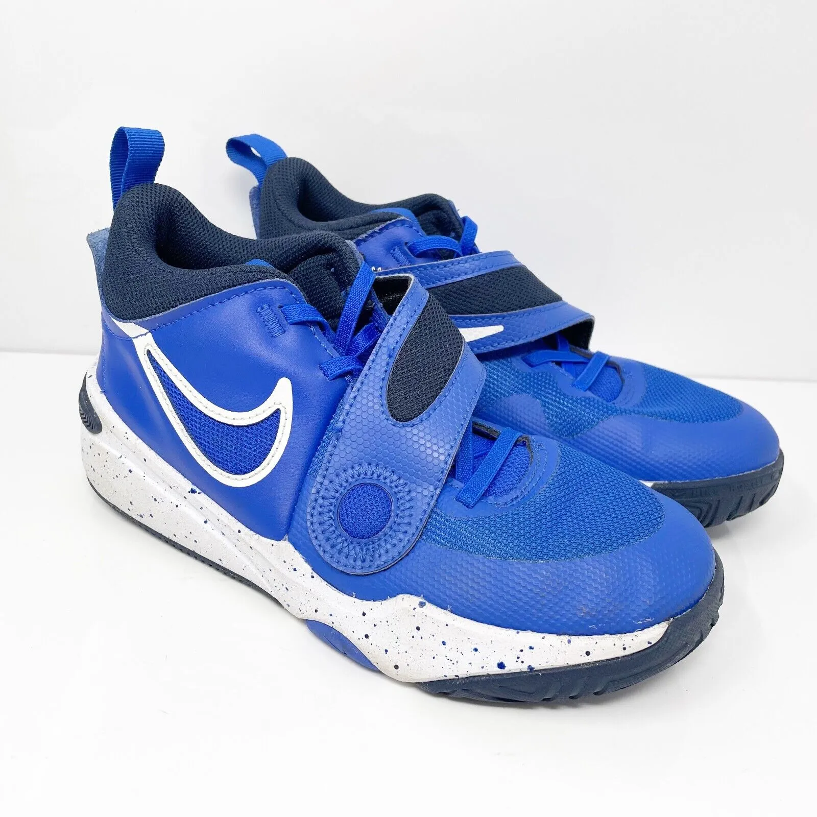 Nike Boys Team Hustle D11 DV8996-400 Blue Basketball Shoes Sneakers Size 5Y