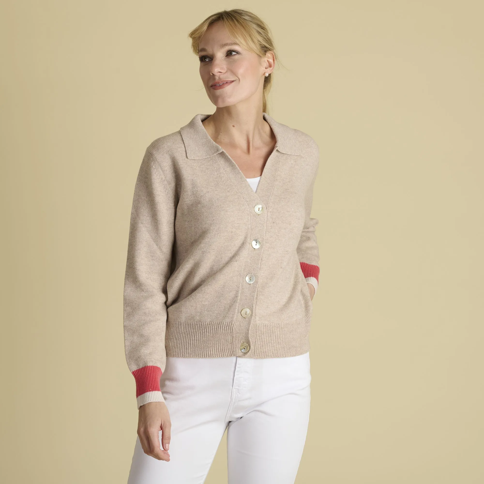 Oat Cashmere Cardy Jacket