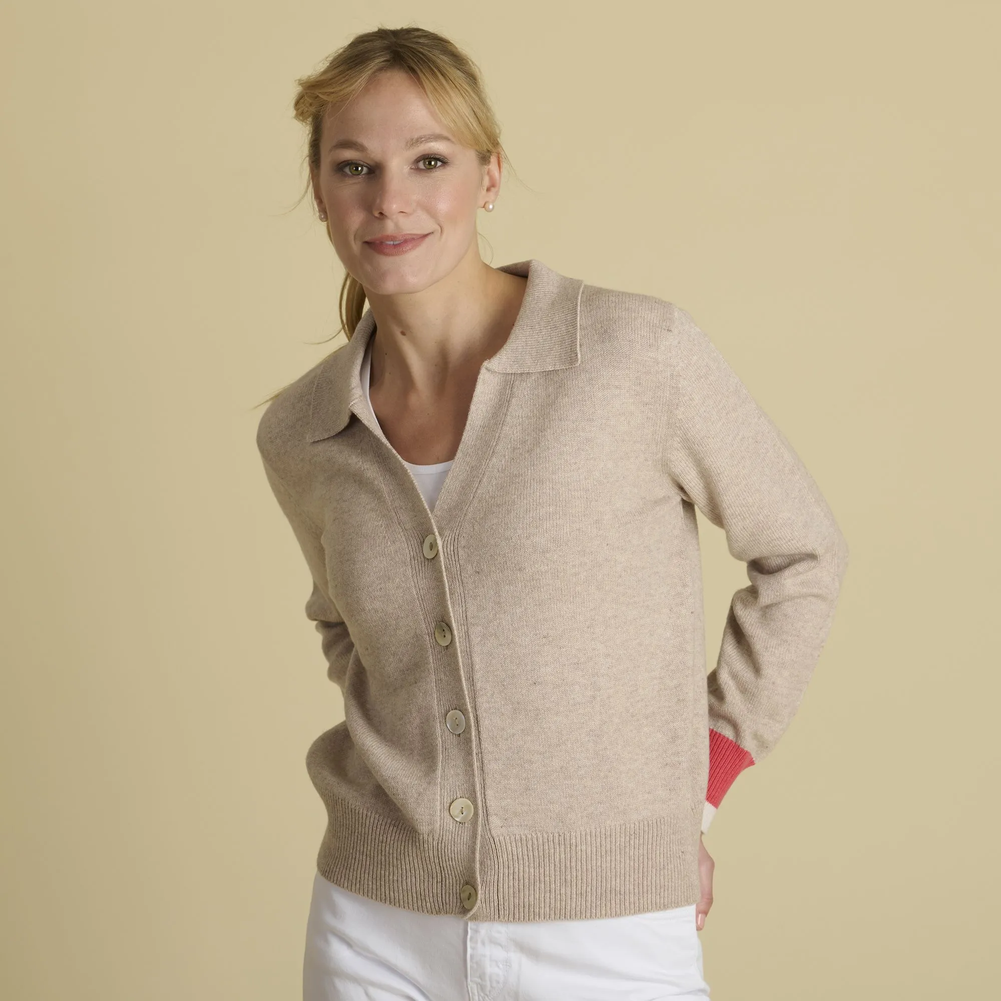 Oat Cashmere Cardy Jacket