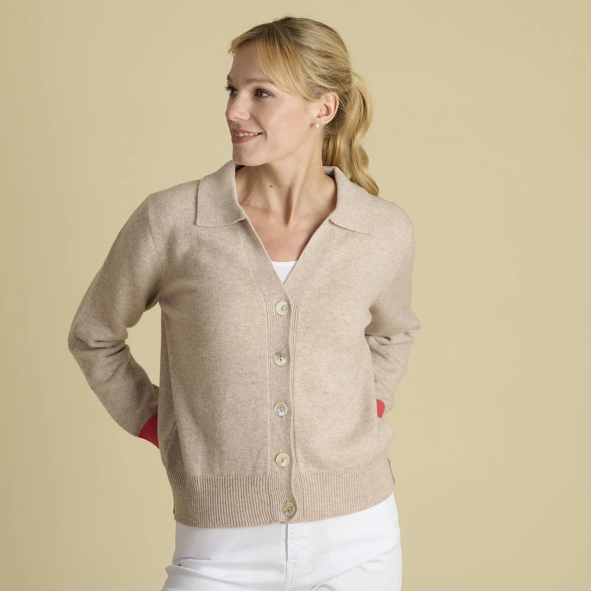 Oat Cashmere Cardy Jacket