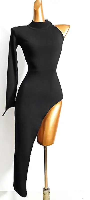 One Sleeve Black Latin Dancewear | 637