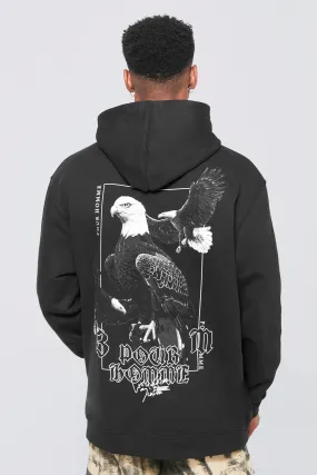 Oversized Bird Graphic Hoodie