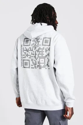 Oversized QR Code Print Hoodie