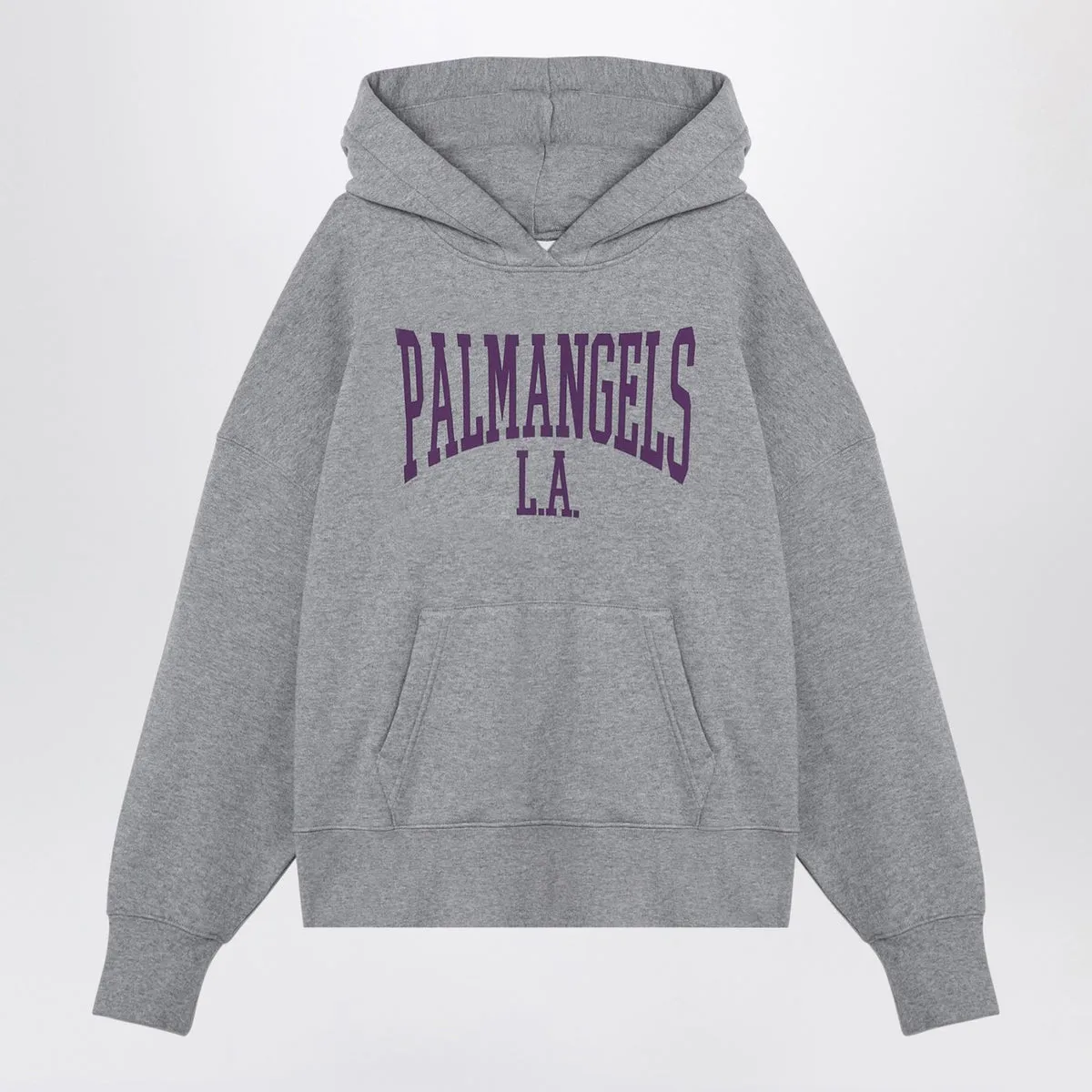 Palm Angels    Palm Angels College Hoodie Melange Grey/Violet