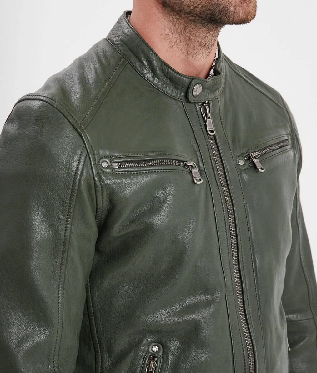 Pastures men's motorcycle style leather jacket \gafino\