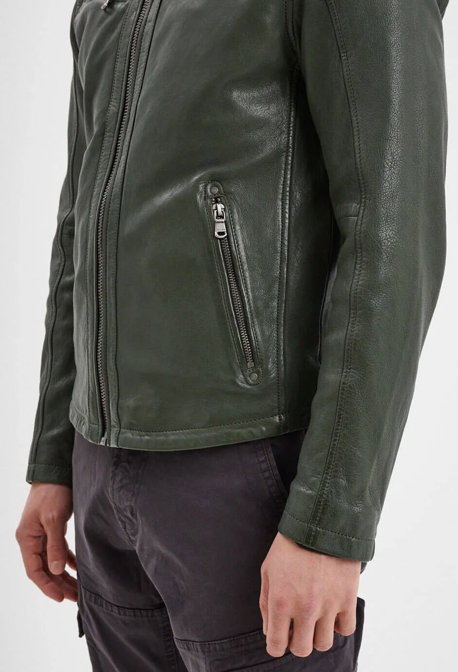 Pastures men's motorcycle style leather jacket \gafino\