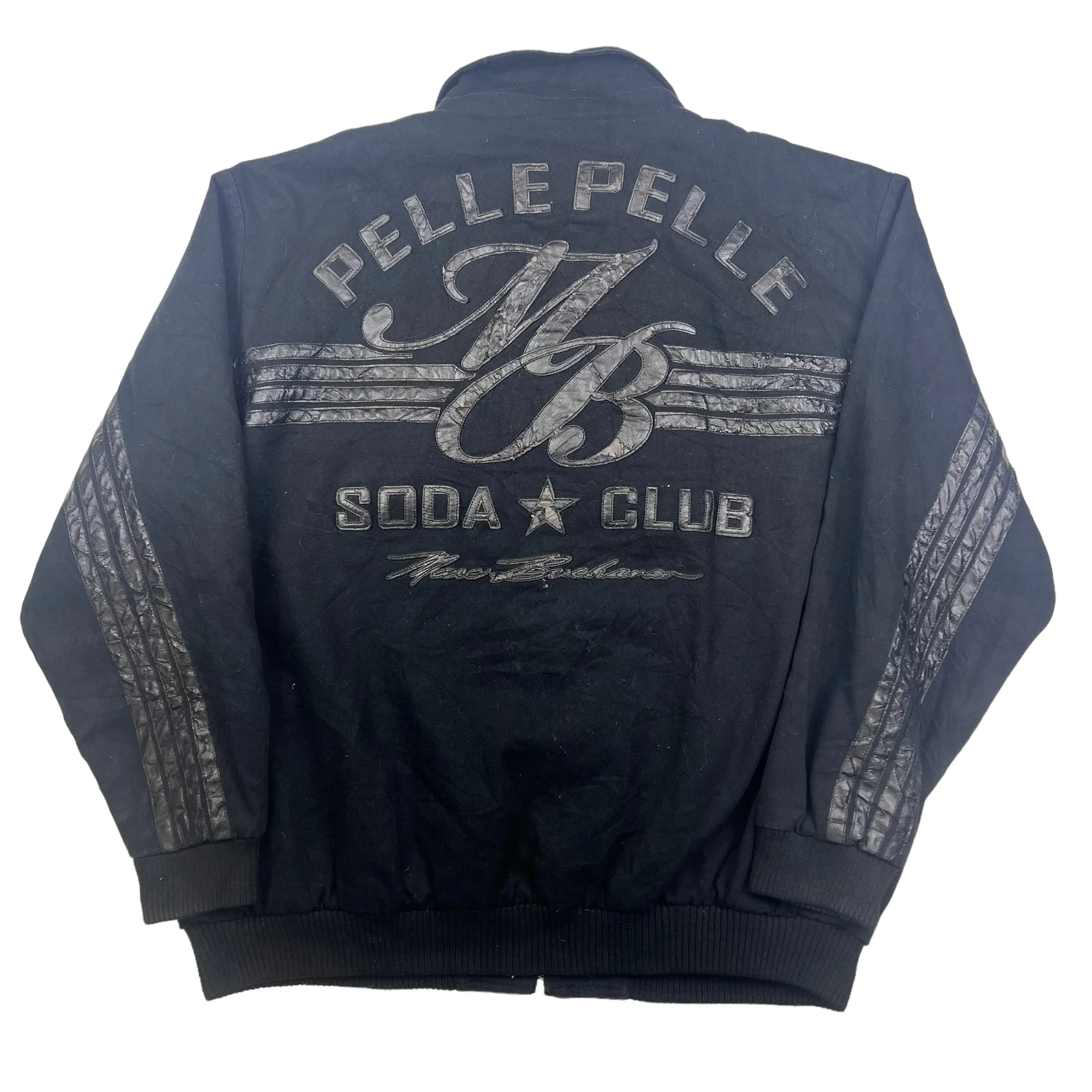 Pelle Pelle Soda Club Black Varsity Jacket