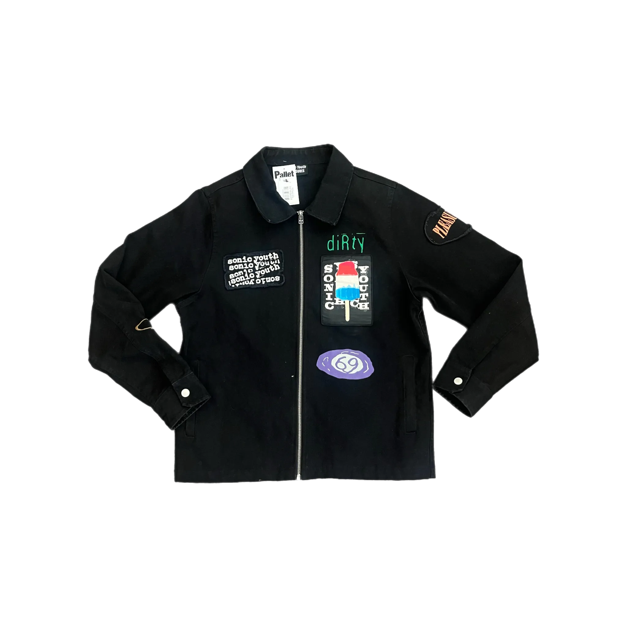 Pleasures x Sonic Youth Black ZIp up Jacket - Size Medium