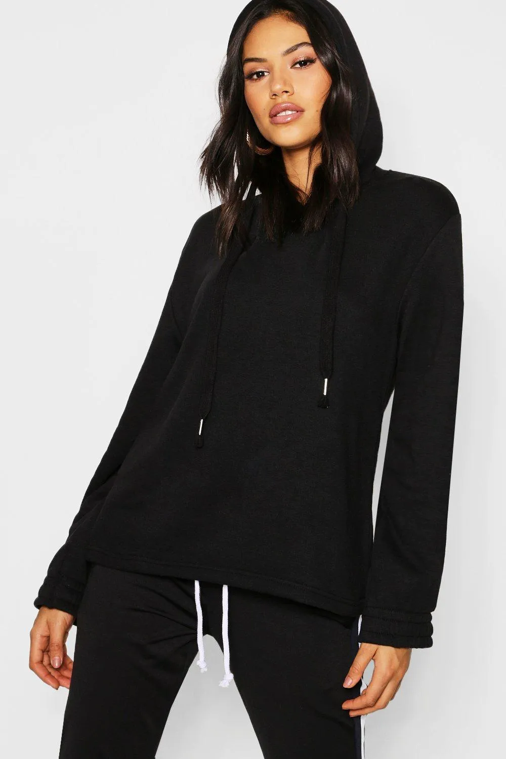 Pleat Front Puff Sleeve Hoodie